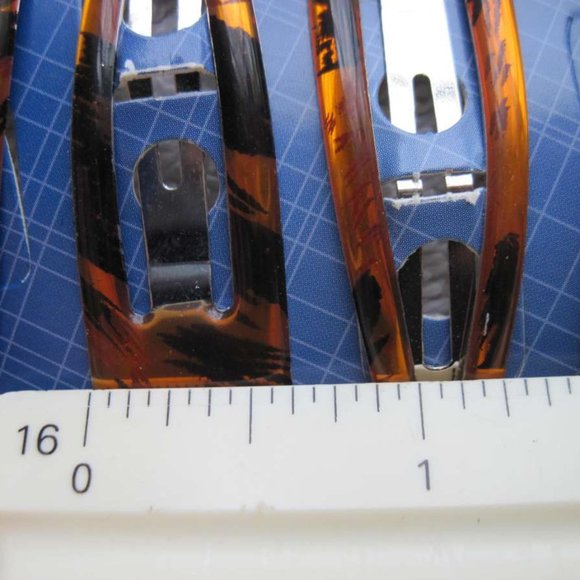 8 Goody Julia Snap Hair Clips Striped Gelly Epoxy Covered Leopard Spots Wild - Picture 3 of 10